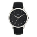 Buy Men's Quartz Minimalist Black Leather Strap Black Dial 44Mm Watch in Pakistan