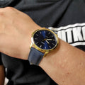 Buy Men's Quartz The Minimalist Blue Leather Strap Blue Dial 44Mm Watch in Pakistan