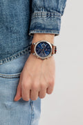Buy Tommy Hilfiger Mens Quartz Brown Leather Strap Blue Dial 44mm Watch - 1791741 in Pakistan