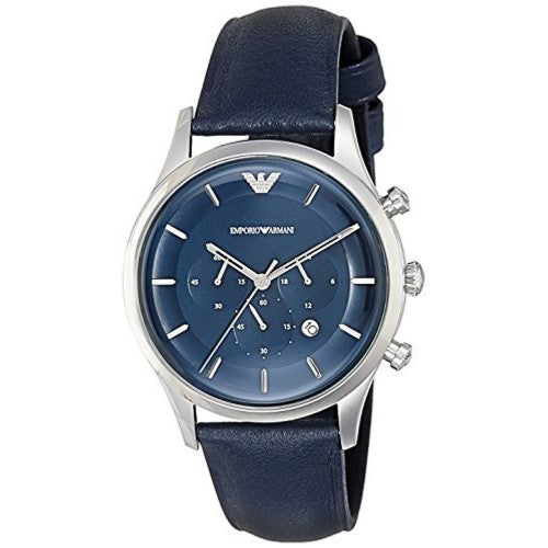 Buy Emporio Armani Men’s Chronograph Quartz Leather Strap Blue Dial 43mm Watch - AR11018 in Pakistan
