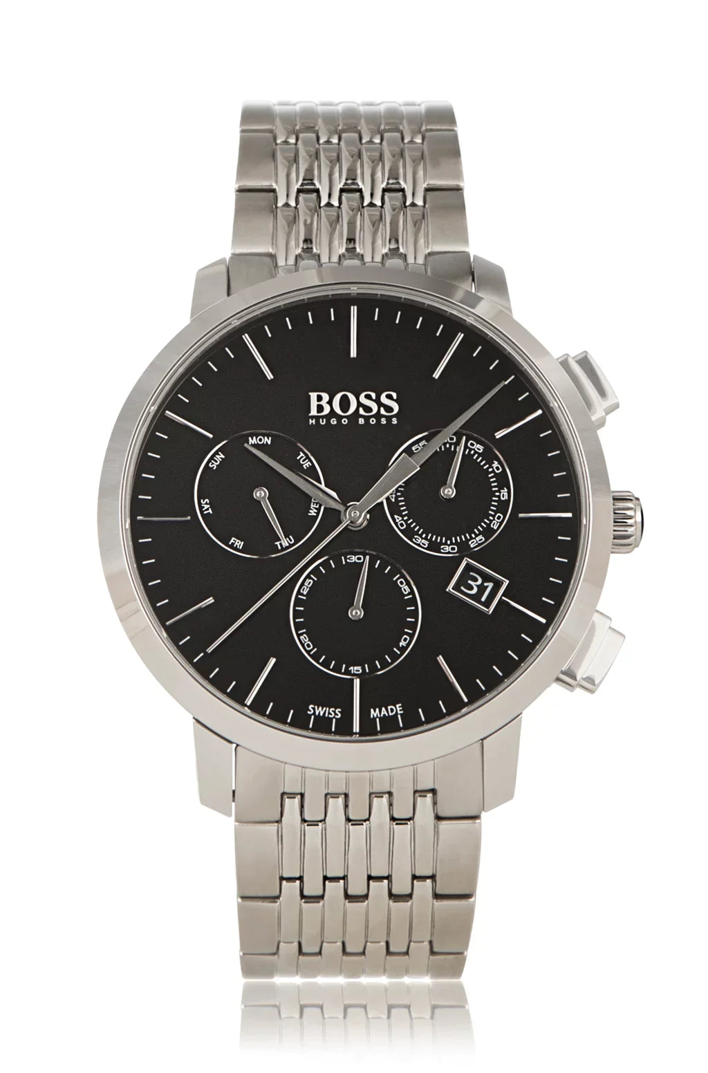 Buy Hugo Boss Stainless Steel Swiss Quartz Chronograph Black Dial Mens Watch - 1513267 in Pakistan