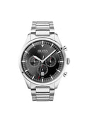 Buy Hugo Boss Mens Chronograph Silver Stainless Steel Black Dial 44mm Watch - 1513712 in Pakistan