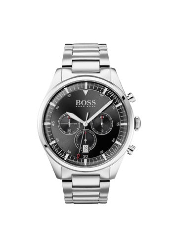 Buy Hugo Boss Mens Chronograph Silver Stainless Steel Black Dial 44mm Watch - 1513712 in Pakistan