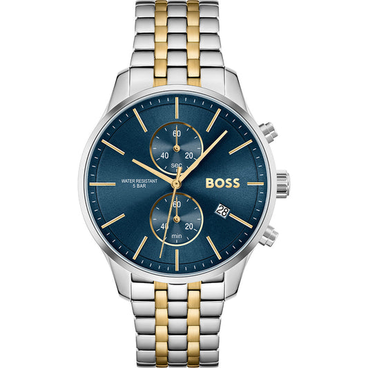 Buy Hugo Boss Mens Quartz Two-tone Stainless Steel Blue Dial 42mm Watch - 1513976 in Pakistan