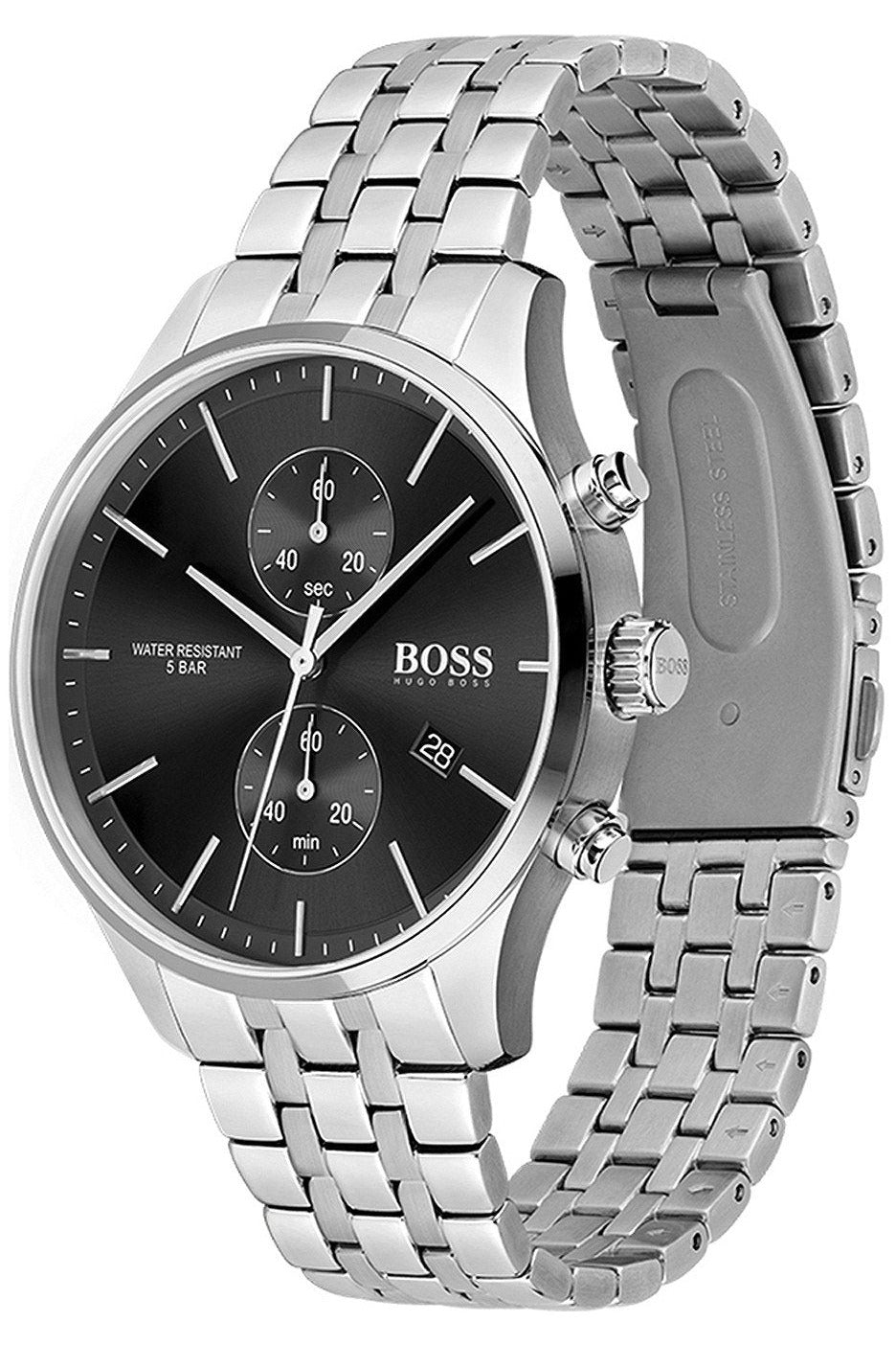 Buy Hugo Boss Mens Quartz Associate Stainless Steel Black Dial 42mm Watch - 1513869 in Pakistan