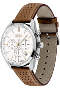 Buy Hugo Boss Men’s Quartz Leather Strap White Dial 44mm Watch 1513879 in Pakistan