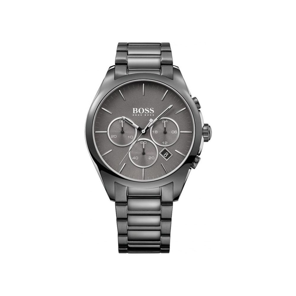 Buy Hugo Boss Mens Chronograph Quartz Onyx Stainless Steel Grey Dial 44mm Watch - 1513364 in Pakistan