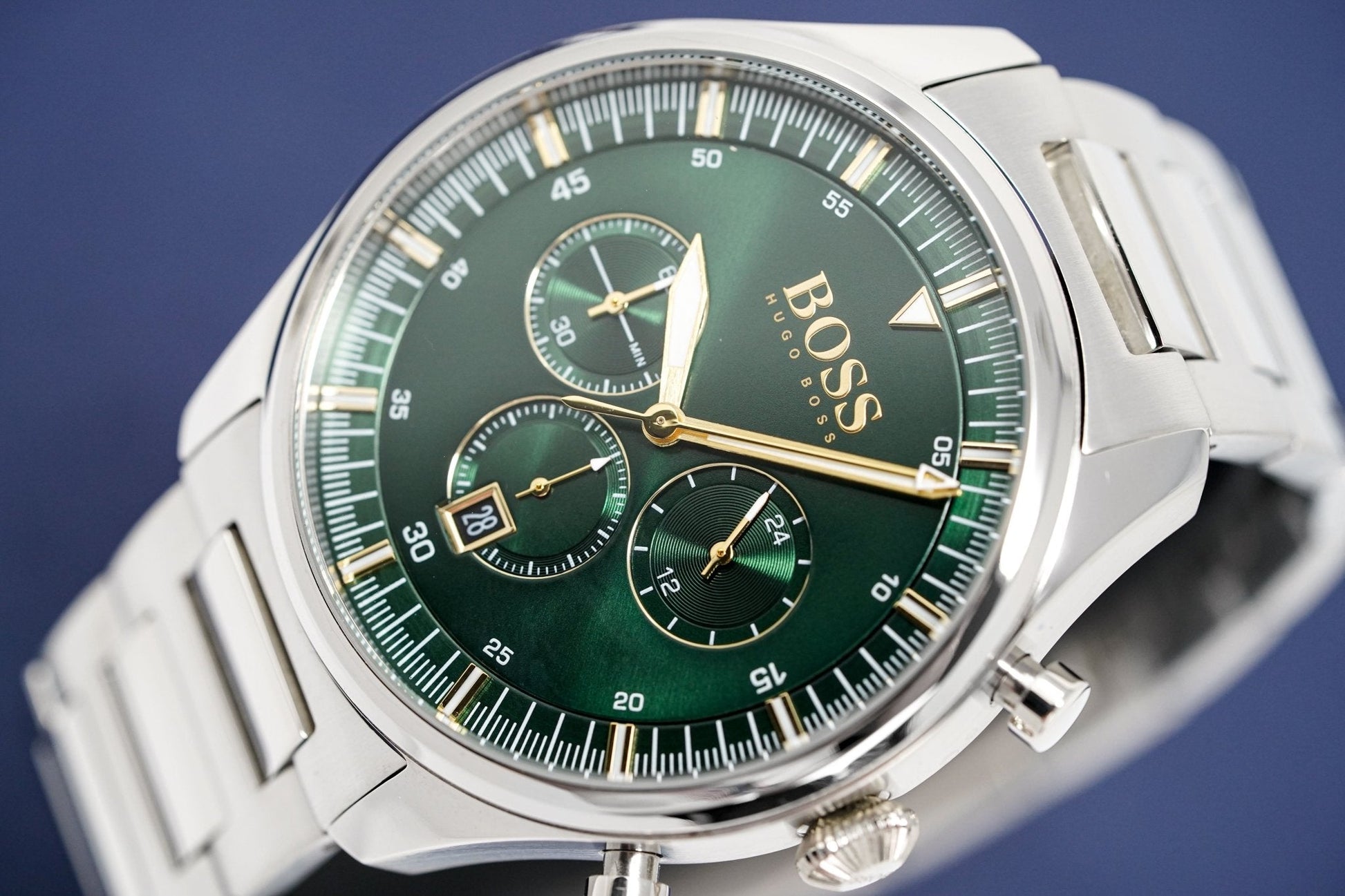 Buy Hugo Boss Mens Quartz Pioneer Stainless Steel Green Dial 44mm Watch - 1513868 in Pakistan