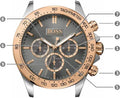 Buy Hugo Boss Mens Ikon Two-tone Rose Gold Silver Strap Grey Dial Watch - 1513339 in Pakistan
