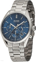 Buy Hugo Boss Mens Chronograph Champion Silver Stainless Steel Blue Dial 44mm Watch - 1513818 in Pakistan