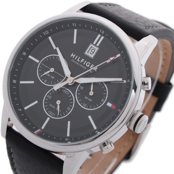 Buy Tommy Hilfiger Quartz Leather Strap Black Dial 44mm Watch for Men - 1791630 in Pakistan