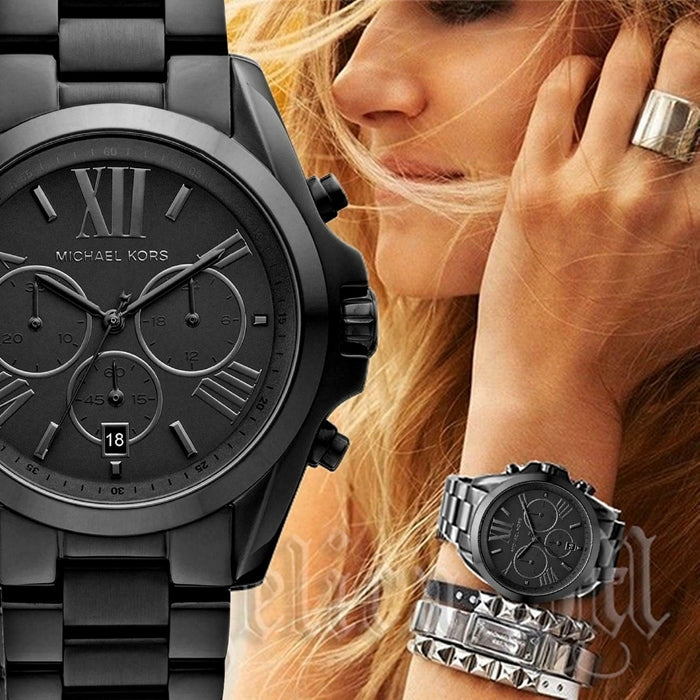 Buy Michael Kors Unisex Chronograph Quartz Bradshaw Black Stainless Steel Black Dial 42mm Watch - Mk5550 in Pakistan