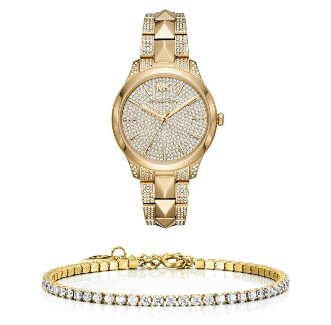 Buy Michael Kors Womens Quartz Runway Mercer Stainless Steel Gold Dial 38mm Watch - Mk6715 in Pakistan
