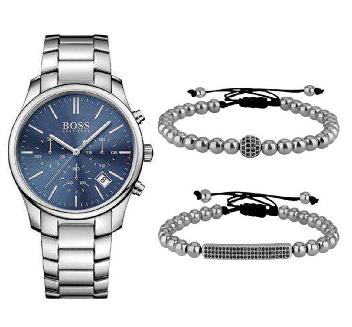 Buy Hugo Boss Quartz Silver Stainless Steel Blue Dial 42mm Watch for Men - 1513434 in Pakistan