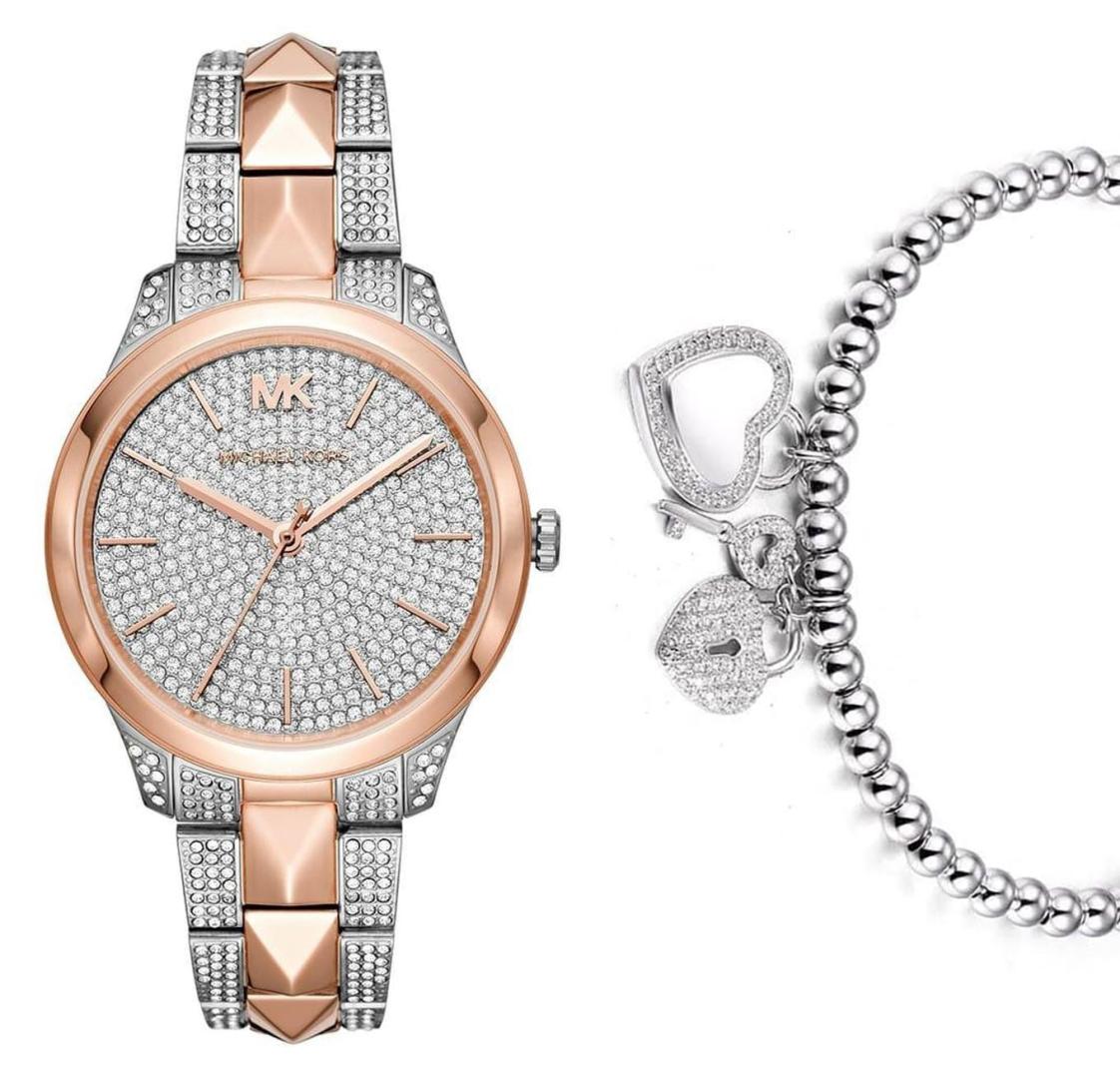 Buy Michael Kors Womens Quartz Runway Mercer Stainless Steel Silver Crystal Dial 38mm Watch - Mk6716 in Pakistan