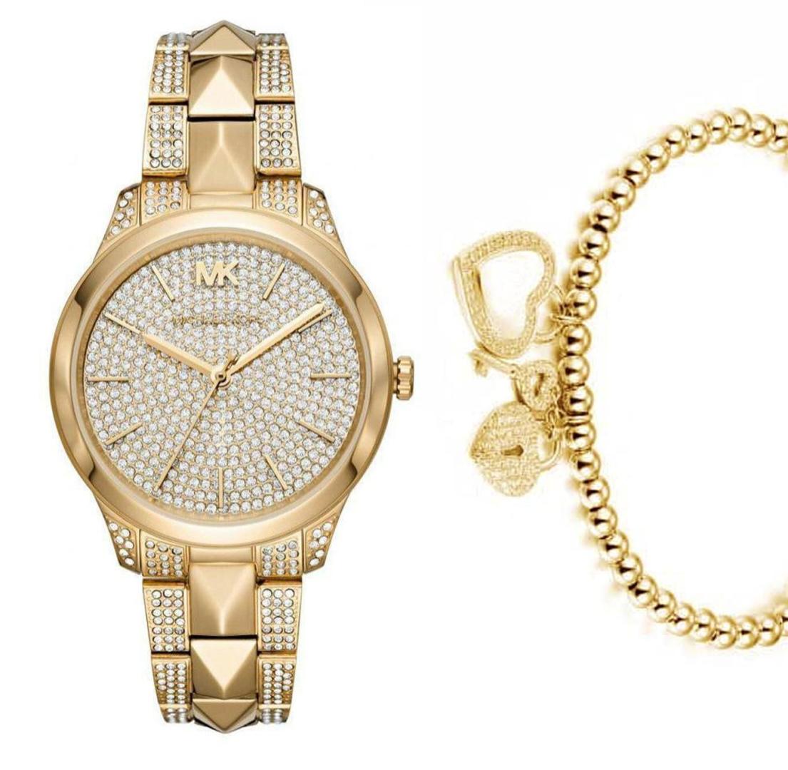 Buy Michael Kors Womens Quartz Runway Mercer Stainless Steel Gold Dial 38mm Watch - Mk6715 in Pakistan