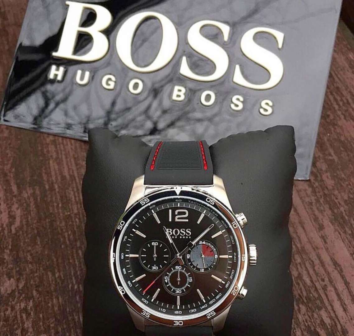 Buy Hugo Boss Chronograph Quartz Silicone Strap Black Dial 44mm Watch for Men - 1513525 in Pakistan