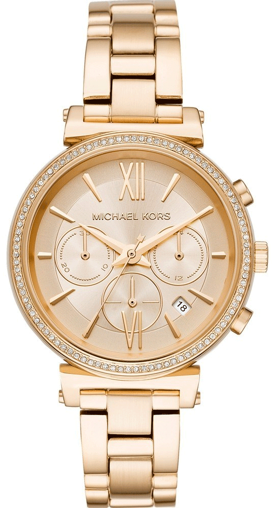 Buy Michael Kors Womens Quartz Chronograph Stainless Steel Gold Dial 39mm Watch - Mk6559 in Pakistan