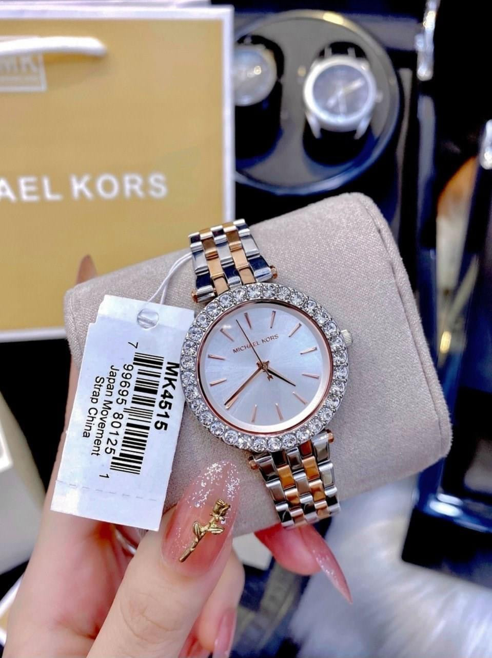 Buy Michael Kors Womens Quartz Darci Two Tone Diamonds Stainless Steel Silver Dial 35mm Watch - Mk4515 in Pakistan