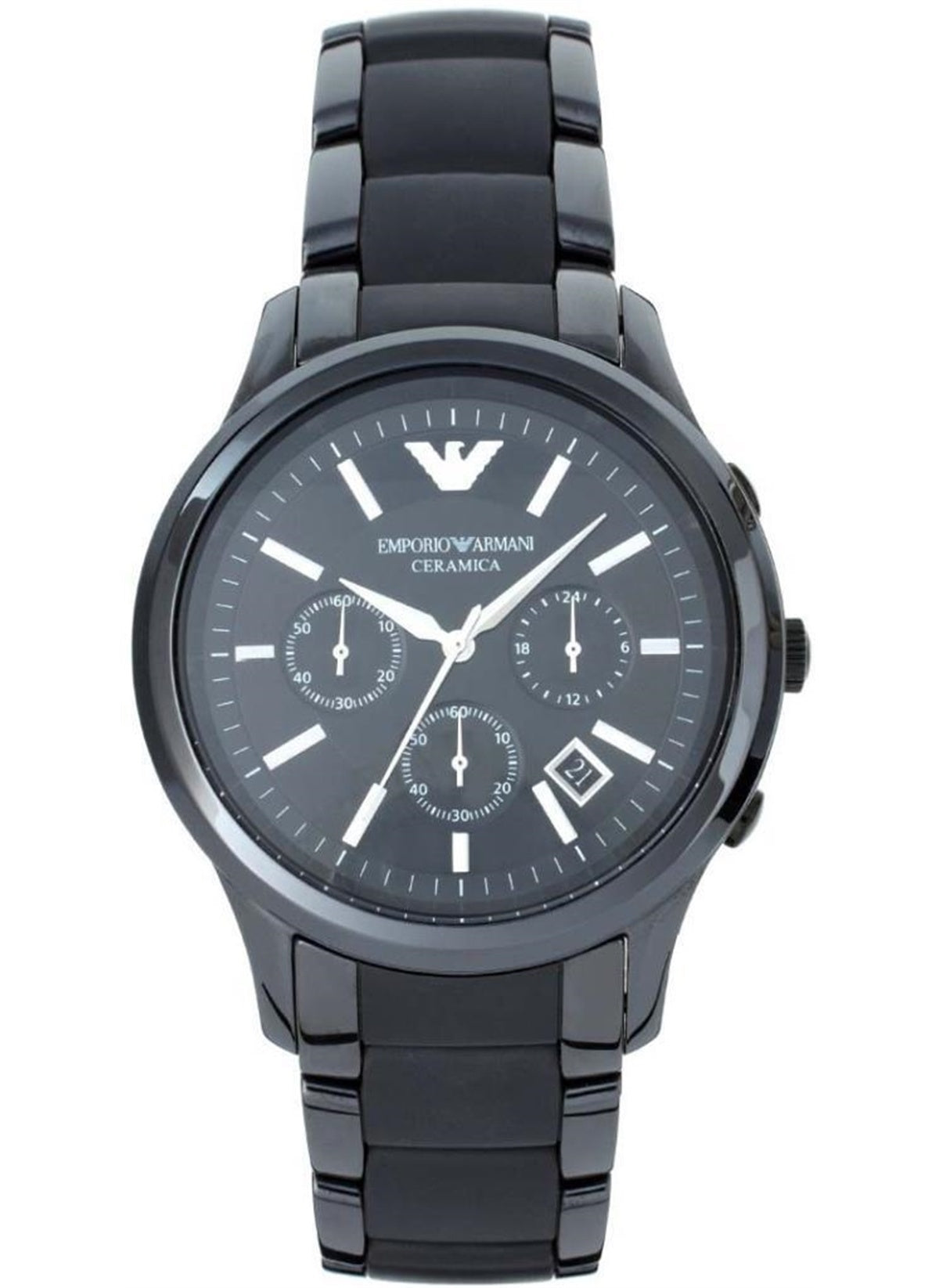 Buy Emporio Armani Mens Chronograph Quartz Stainless Steel Black Dial 43mm Watch - Ar1452 in Pakistan