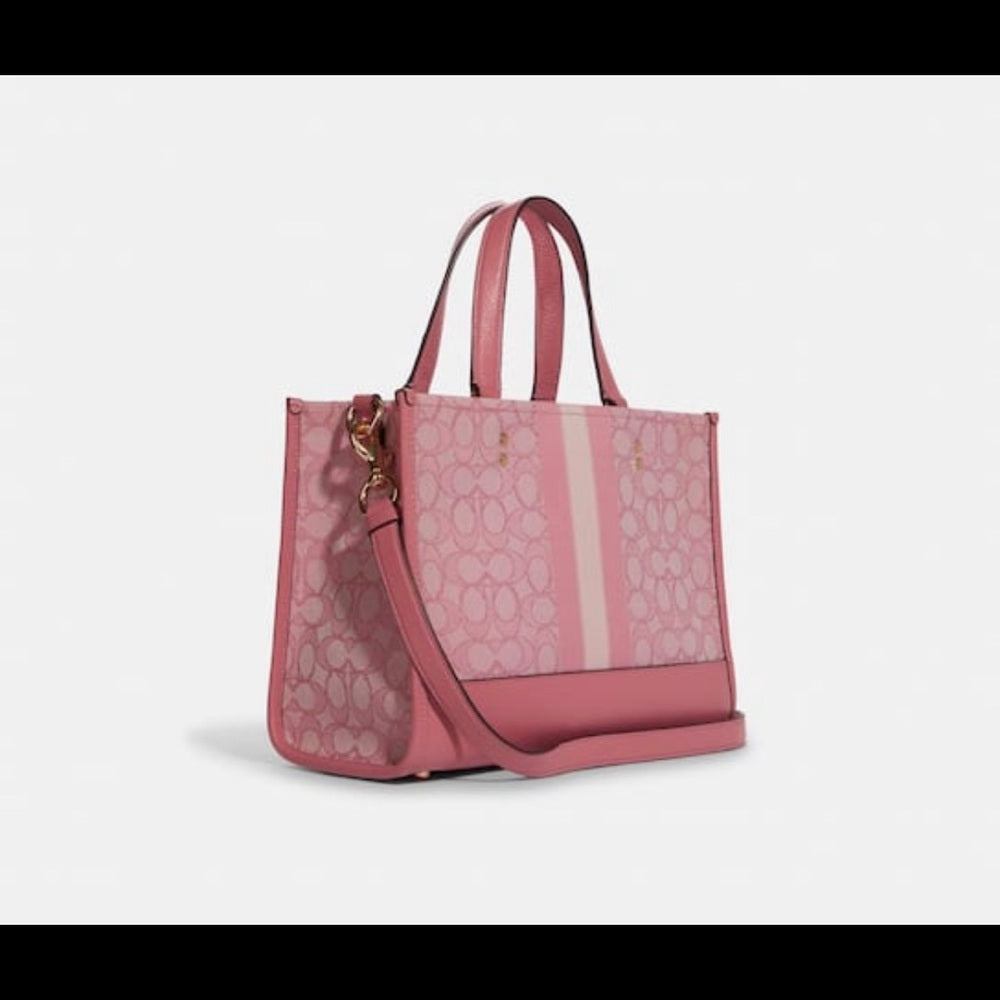 Buy Coach Dempsey Carryall In Signature Jacquard With Stripe And Coach Patch Bag Large - Denim Pink in Pakistan