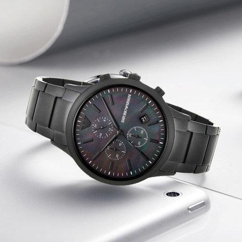 Buy Emporio Armani Mens Chronograph Quartz Analog Stainless Steel Black Dial 43mm Watch - Ar11275 in Pakistan