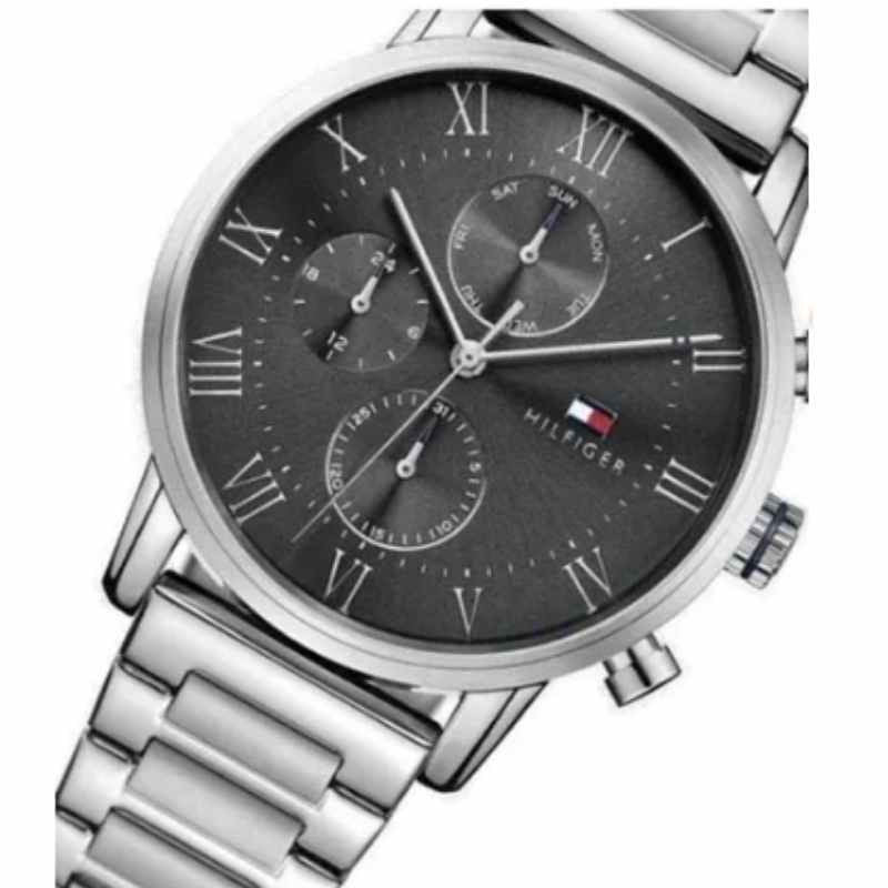 Buy Tommy Hilfiger Mens Quartz Silver Stainless Steel Black Dial 44mm Watch - 1710413 in Pakistan