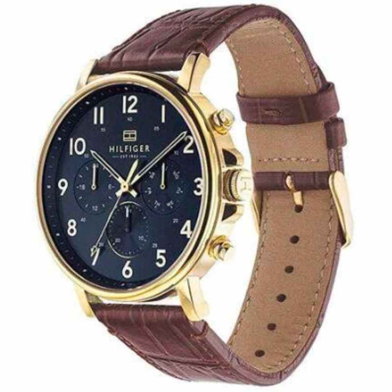 Buy Tommy Hilfiger Mens Quartz Blue Dial Leather Strap 46mm Watch - 1710380 in Pakistan
