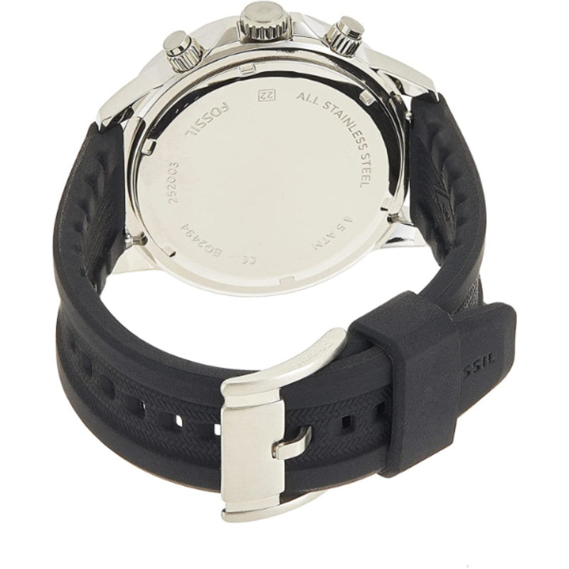 Buy Men's Chronograph Quartz Bannon Black Silicone Strap Black Dial 45Mm Watch in Pakistan