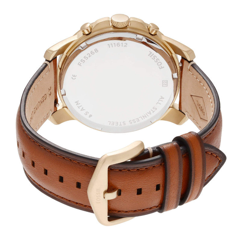 Buy Fossil Men's Quartz Brown Leather Strap Blue Dial 44mm Watch FS5268 in Pakistan