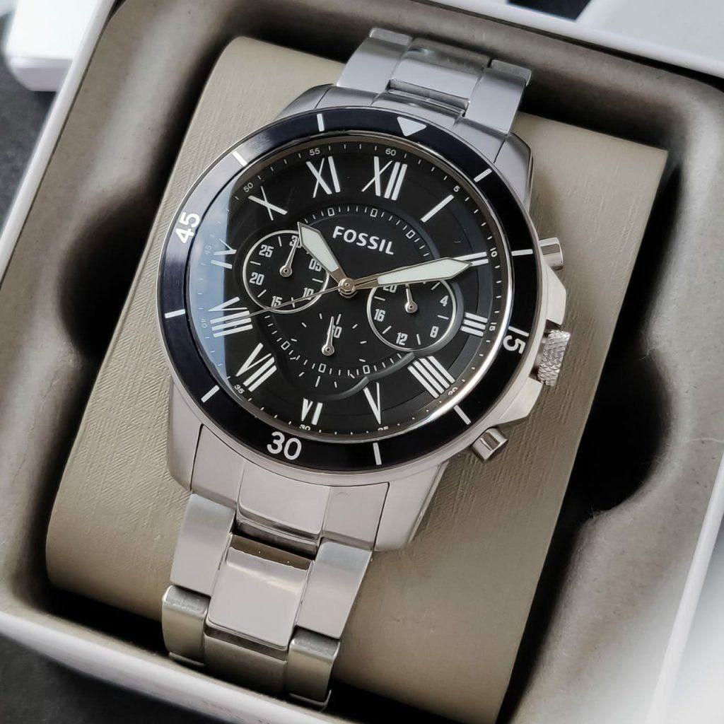 Buy Fossil Men's Chronograph Quartz Silver Stainless Steel Blue Dial 44mm Watch FS5238 in Pakistan