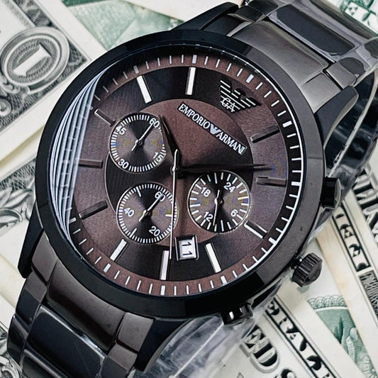 Buy Emporio Armani Mens Quartz Stainless Steel Brown Dial 43mm Watch - Ar2454 in Pakistan