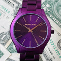 Buy Michael Kors Womens Quartz Runway Stainless Steel Purple Dial 42mm Watch - Mk4507 in Pakistan