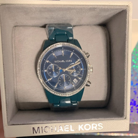 Buy Michael Kors Womens Quartz Blue Stainless Steel Blue Dial 37mm Watch - Mk6722 in Pakistan