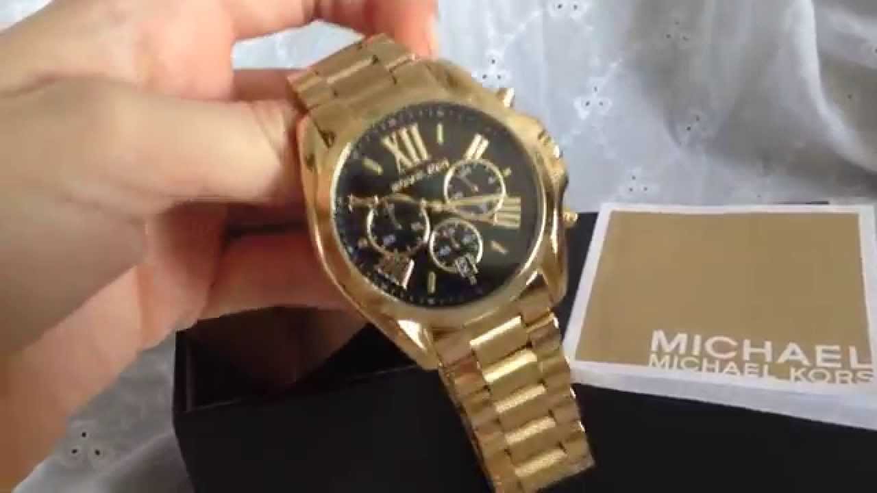 Buy Michael Kors Womens Chronograph Quartz Bradshaw Gold Stainless Steel Black Dial 43mm Watch - Mk5739 in Pakistan