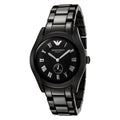 Buy Emporio Armani Women's Black Ceramic Dial Stainless Steel Strap Watch - AR1402 in Pakistan