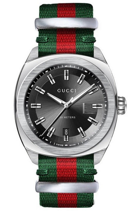 Buy Gucci Men's Swiss Made Quartz Nylon Strap Black Dial 41mm Watch YA142305 in Pakistan