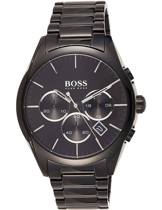 Buy Hugo Boss Mens Chronograph Quartz Onyx Stainless Steel Black Dial 46mm Watch - 1513365 in Pakistan