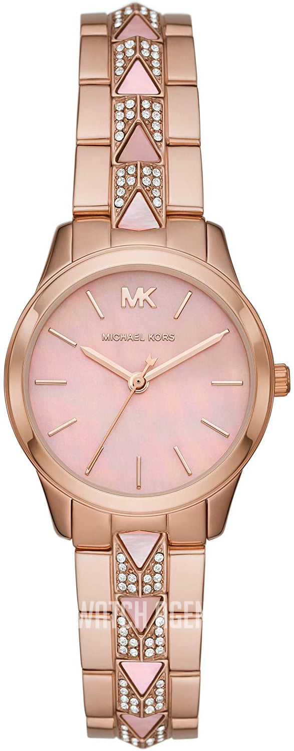 Buy Michael Kors Womens Quartz Runway Stainless Steel Pink Dial 28mm Watch - Mk6856 in Pakistan