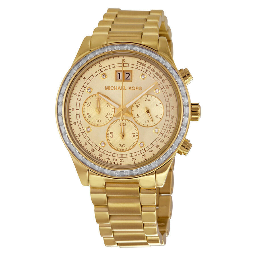 Buy Michal Kors Brinkley Gold-tone Dial Stainless Steel Chronograph Quartz Ladies Watch - Mk6187 in Pakistan