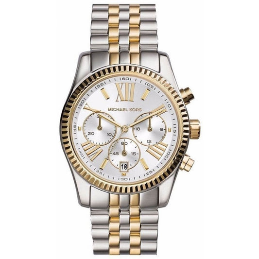 Buy Michael Kors Womens Chronograph Quartz Lexington Two-tone Stainless Steel Silver Dial 38mm Watch - Mk5955 in Pakistan