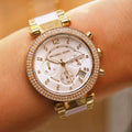 Buy Michael Kors Womens Quartz Parker Stainless Steel White Dial 39mm Watch - Mk6119 in Pakistan