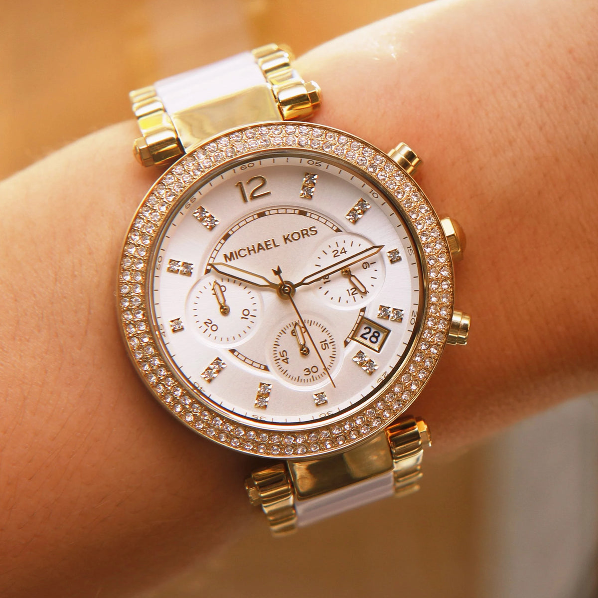 Buy Michael Kors Womens Quartz Parker Stainless Steel White Dial 39mm Watch - Mk6119 in Pakistan