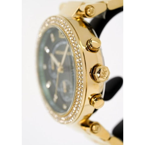 Buy Michael Kors Womens Quartz Chronograph Parker Gold Stainless Steel Green Dial 38mm Watch - Mk6263 in Pakistan