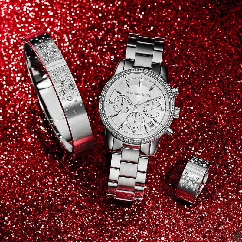 Buy Michael Kors Womens Quartz Ritz Silver Stainless Steel White Dial 37mm Watch - Mk6428 in Pakistan