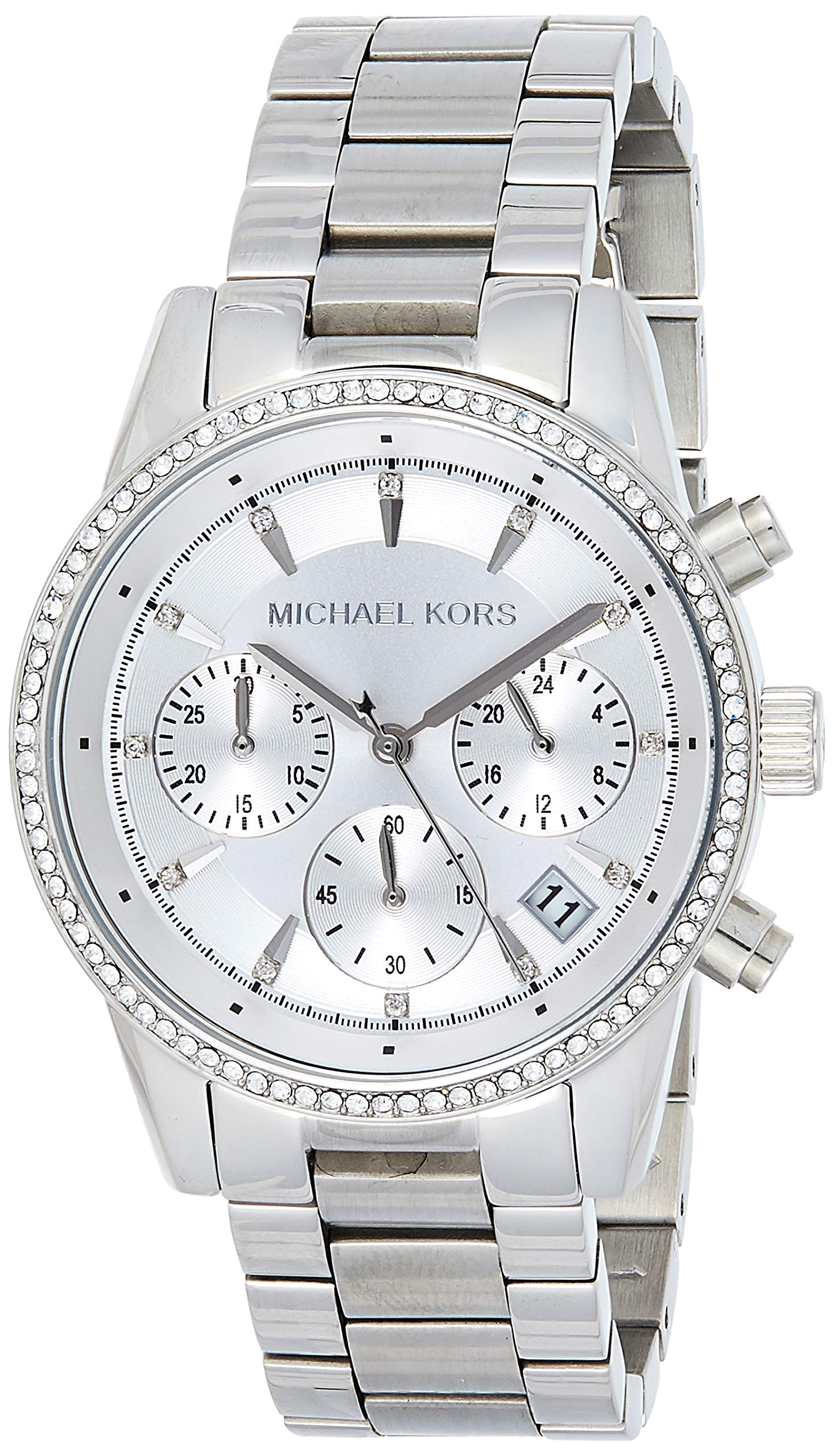 Buy Michael Kors Womens Quartz Ritz Silver Stainless Steel White Dial 37mm Watch - Mk6428 in Pakistan