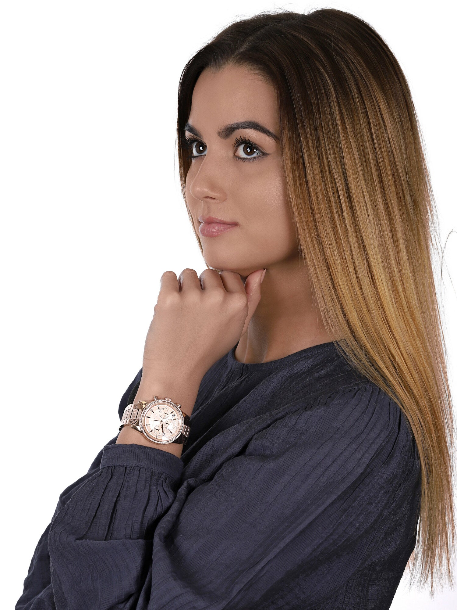 Buy Michael Kors Womens Quartz Ritz Stainless Steel Rose Gold Dial 37mm Watch - Mk6598 in Pakistan