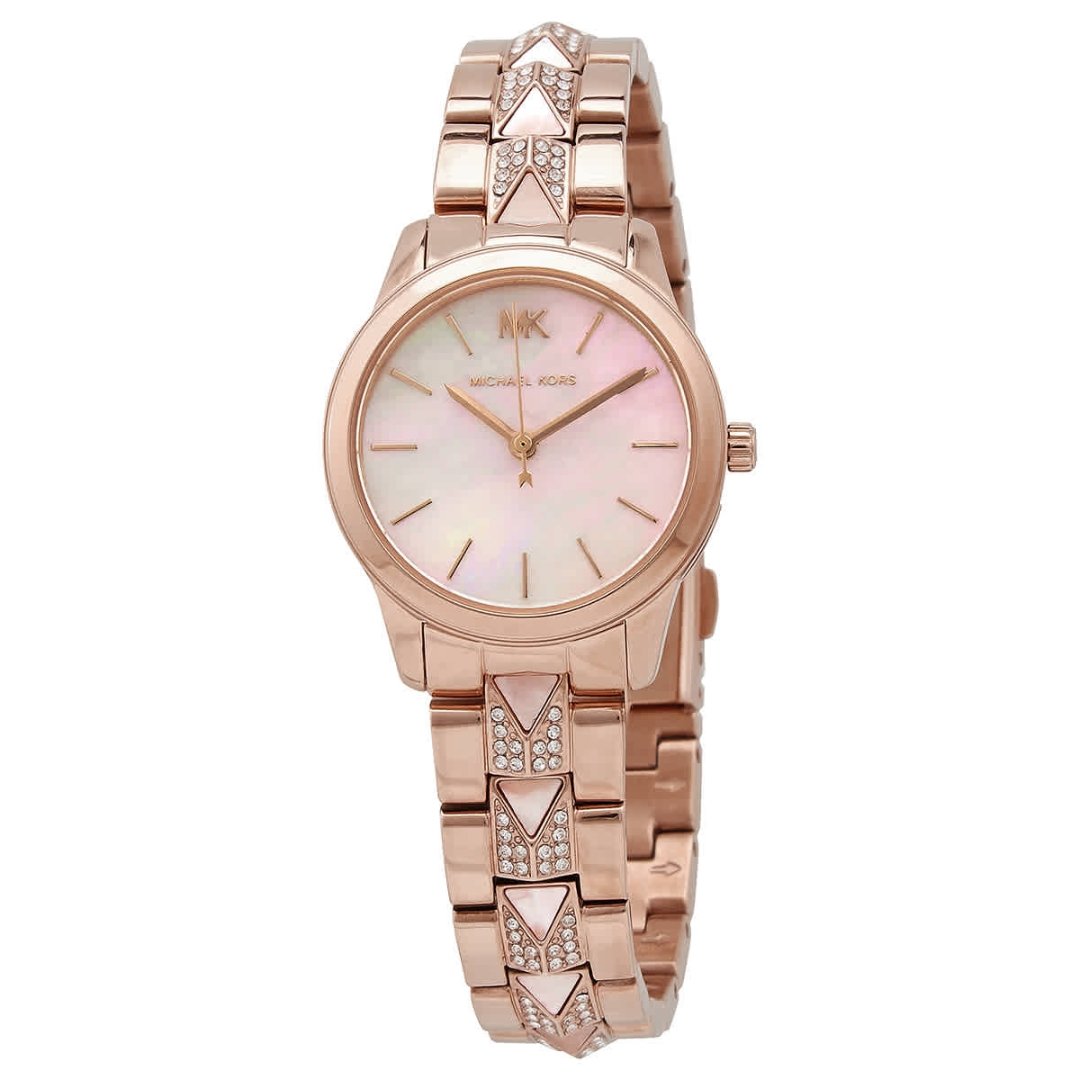 Buy Michael Kors Womens Quartz Runway Stainless Steel Pink Dial 28mm Watch - Mk6856 in Pakistan