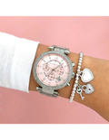 Buy Michael Kors Womens Quartz Parker Silver Stainless Steel Pink Dial 39mm Watch - Mk6105 in Pakistan