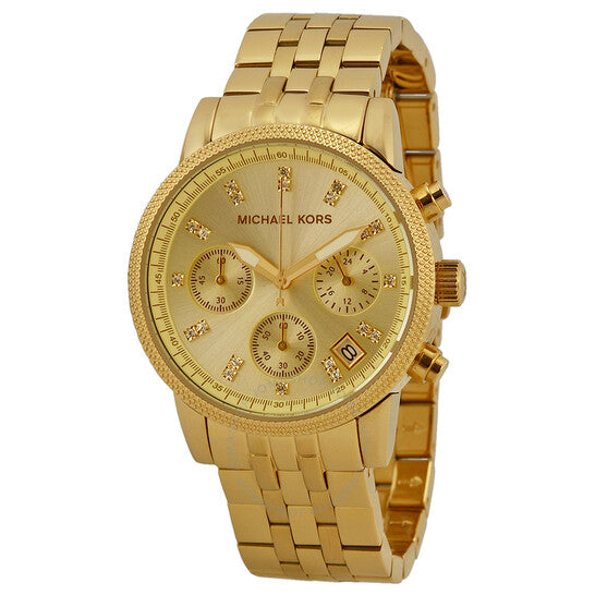 Buy Michael Kors Ritz Chronograph Gold Dial Gold Stainless Steel Strap Ladies Watch - Mk5676 in Pakistan